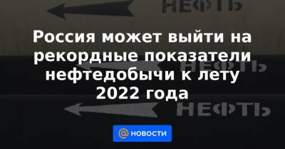 Россия может выйти на рекордные показатели нефтедобычи к лету 2022 года - news.mail.ru - Россия