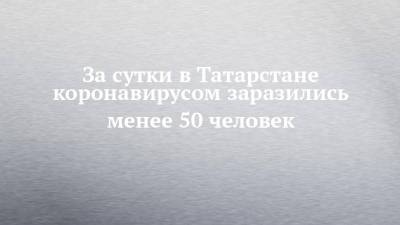 За сутки в Татарстане коронавирусом заразились менее 50 человек - chelny-izvest.ru - Россия - республика Татарстан