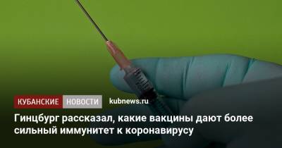 Александр Гинцбург - Н.Ф.Гамалея - Гинцбург рассказал, какие вакцины дают более сильный иммунитет к коронавирусу - kubnews.ru