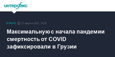 Максимальную с начала пандемии смертность от COVID зафиксировали в Грузии - interfax.ru - Москва - Грузия