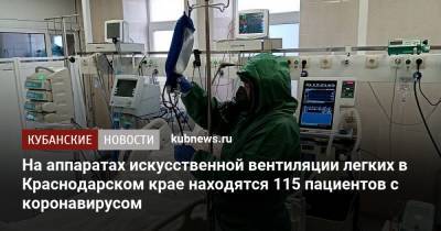 На аппаратах искусственной вентиляции легких в Краснодарском крае находятся 115 пациентов с коронавирусом - kubnews.ru - Краснодарский край - Сочи - Краснодар - Геленджик - Анапа - Красноармейск - район Усть-Лабинский