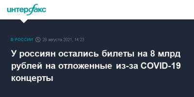 У россиян остались билеты на 8 млрд рублей на отложенные из-за COVID-19 концерты - interfax.ru - Россия - Москва