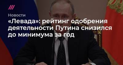 Михаил Мишустин - «Левада»: рейтинг одобрения деятельности Путина снизился до минимума за год - tvrain.ru - Россия