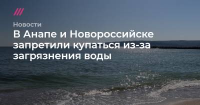 В Анапе и Новороссийске запретили купаться из-за загрязнения воды - tvrain.ru - Новороссийск - Анапа