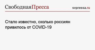 Александр Горелов - Стало известно, сколько россиян привилось от COVID-19 - svpressa.ru - Россия - Саратов