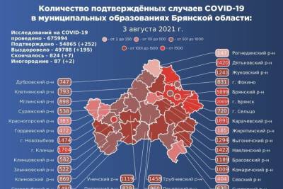В Брянской области заболели коронавирусом еще 252 человека - mk.ru - Брянская обл.
