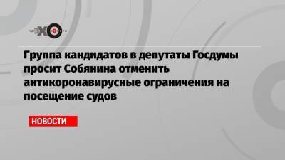 Группа кандидатов в депутаты Госдумы просит Собянина отменить антикоронавирусные ограничения на посещение судов - echo.msk.ru