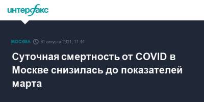Суточная смертность от COVID в Москве снизилась до показателей марта - interfax.ru - Москва