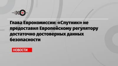 Глава Еврокомиссии: «Спутник» не предоставил Европейскому регулятору достаточно достоверных данных безопасности - echo.msk.ru - деревня Ляйен