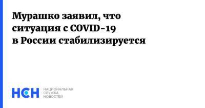 Владимир Путин - Михаил Мурашко - Мурашко заявил, что ситуация с COVID-19 в России стабилизируется - nsn.fm - Россия