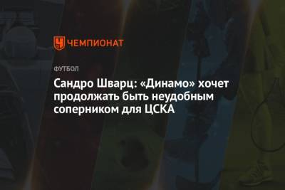 Сандро Шварц - Сандро Шварц: «Динамо» хочет продолжать быть неудобным соперником для ЦСКА - championat.com