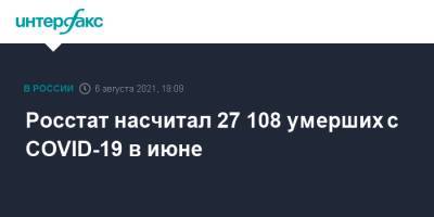 Росстат насчитал 27 108 умерших с COVID-19 в июне - interfax.ru - Россия - Москва