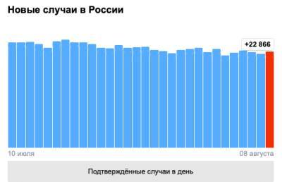 Число заразившихся коронавирусом в России за сутки выросло на 22 866 - eadaily.com - Россия