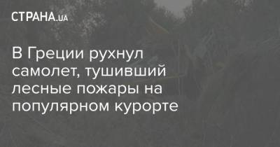 В Греции рухнул самолет, тушивший лесные пожары на популярном курорте - strana.ua - Украина - Греция