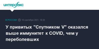 Александр Гинцбург - У привитых "Спутником V" оказался выше иммунитет к COVID, чем у переболевших - interfax.ru - Россия - Москва