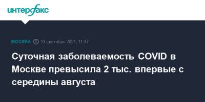 Суточная заболеваемость COVID в Москве превысила 2 тыс. впервые с середины августа - interfax.ru - Москва