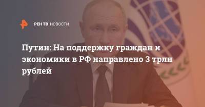 Владимир Путин - Путин: На поддержку граждан и экономики в РФ направлено 3 трлн рублей - ren.tv - Россия