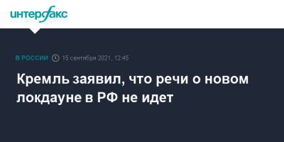 Дмитрий Песков - Кремль заявил, что речи о новом локдауне в РФ не идет - interfax.ru - Россия - Москва