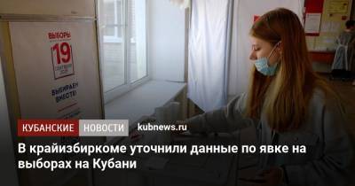 В крайизбиркоме уточнили данные по явке на выборах на Кубани - kubnews.ru - Краснодарский край