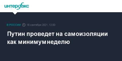 Владимир Путин - Дмитрий Песков - Путин проведет на самоизоляции как минимум неделю - interfax.ru - Россия - Москва