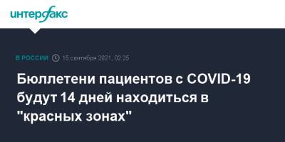 Элла Памфилова - Бюллетени пациентов с COVID-19 будут 14 дней находиться в "красных зонах" - interfax.ru - Россия - Москва