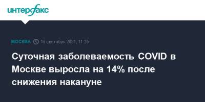 Суточная заболеваемость COVID в Москве выросла на 14% после снижения накануне - interfax.ru - Россия - Москва