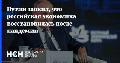 Владимир Путин - Путин заявил, что российская экономика восстановилась после пандемии - nsn.fm - Россия