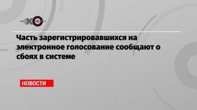 Часть зарегистрировавшихся на электронное голосование сообщают о сбоях в системе - echo.msk.ru