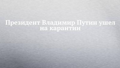 Владимир Путин - Дмитрий Песков - Президент Владимир Путин ушел на карантин - chelny-izvest.ru