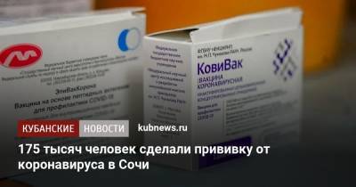 175 тысяч человек сделали прививку от коронавируса в Сочи - kubnews.ru - Краснодарский край - Сочи