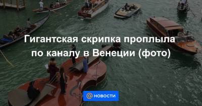 Гигантская скрипка проплыла по каналу в Венеции (фото) - news.mail.ru