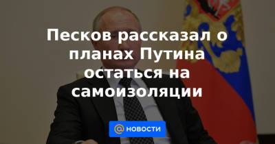 Песков рассказал о планах Путина остаться на самоизоляции - news.mail.ru