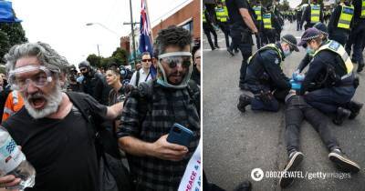 Мельбурн митинг против локдауна - задержания, пострадали полицейские - фото и видео - obozrevatel.com - Австралия - Мельбурн
