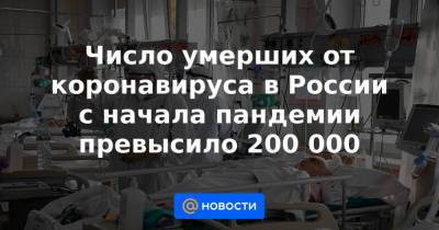 Число умерших от коронавируса в России с начала пандемии превысило 200 000 - news.mail.ru - Россия