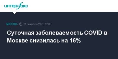 Суточная заболеваемость COVID в Москве снизилась на 16% - interfax.ru - Москва