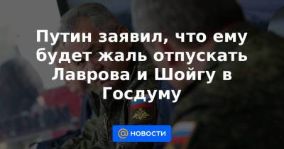 Путин заявил, что ему будет жаль отпускать Лаврова и Шойгу в Госдуму - news.mail.ru - Россия