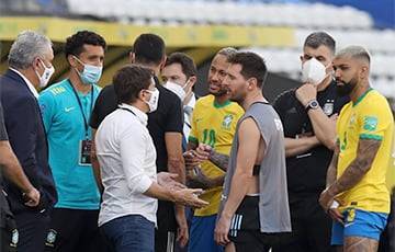 Кристиан Ромеро - Футбольный матч Бразилия — Аргентина прерван из-за COVID-19 - charter97.org - Белоруссия - Англия - Бразилия - Сан-Паулу - Аргентина