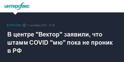 В центре "Вектор" заявили, что штамм COVID "мю" пока не проник в РФ - interfax.ru - Россия - Москва