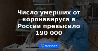 Число умерших от коронавируса в России превысило 190 000 - news.mail.ru - Россия - Санкт-Петербург - Москва