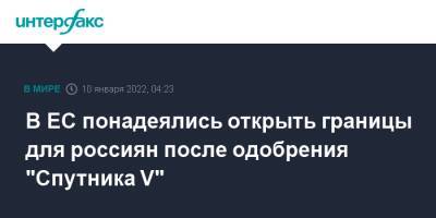 В ЕС понадеялись открыть границы для россиян после одобрения "Спутника V" - interfax.ru - Россия - Москва