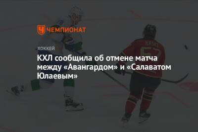 КХЛ сообщила об отмене матча между «Авангардом» и «Салаватом Юлаевым» - championat.com