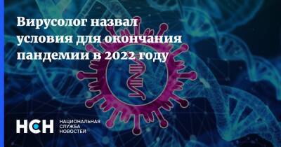 Анатолий Альтштейн - Вирусолог назвал условия для окончания пандемии в 2022 году - nsn.fm - Россия