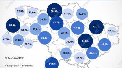 Карта вакцинации: ситуация в областях Украины на 20 января - ru.slovoidilo.ua - Украина