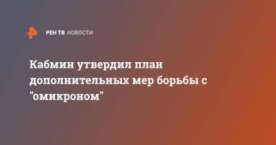 Кабмин утвердил план дополнительных мер борьбы с "омикроном" - ren.tv - Россия