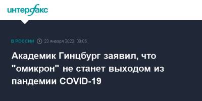 Александр Гинцбург - Академик Гинцбург заявил, что "омикрон" не станет выходом из пандемии COVID-19 - interfax.ru - Россия - Москва