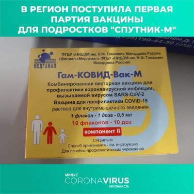 В Ленобласть доставили первую партию вакцины для подростков «Спутник М» - ivbg.ru - Ленобласть обл. - Украина