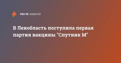В Ленобласть поступила первая партия вакцины "Спутник М" - ren.tv - Ленобласть обл.