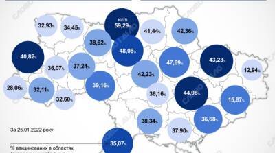 Карта вакцинации: ситуация в областях Украины на 26 января - ru.slovoidilo.ua - Украина