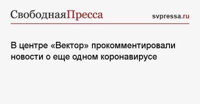 В центре «Вектор» прокомментировали новости о еще одном коронавирусе - svpressa.ru - Россия - Украина - Юар