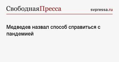 Дмитрий Медведев - Медведев назвал способ справиться с пандемией - svpressa.ru - Россия - Украина - Сша
